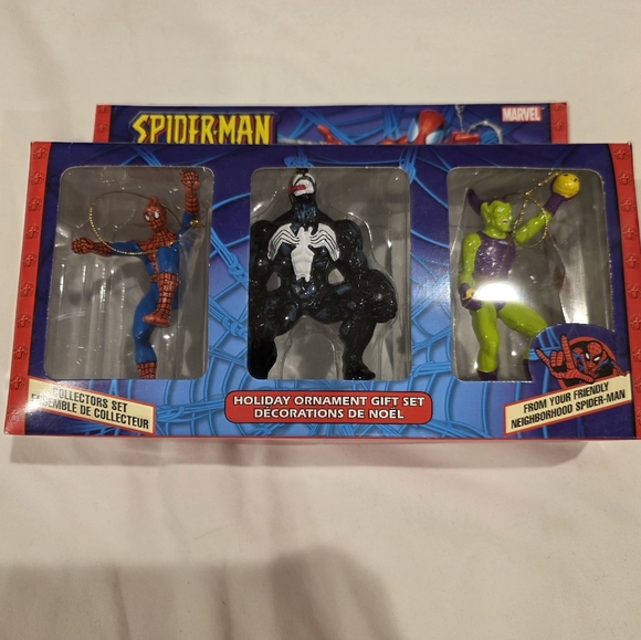 Marvel Spiderman Holiday Christmas Ornament Gift Set Kurt S. Adler 2004 In Box - Picture 1 of 9